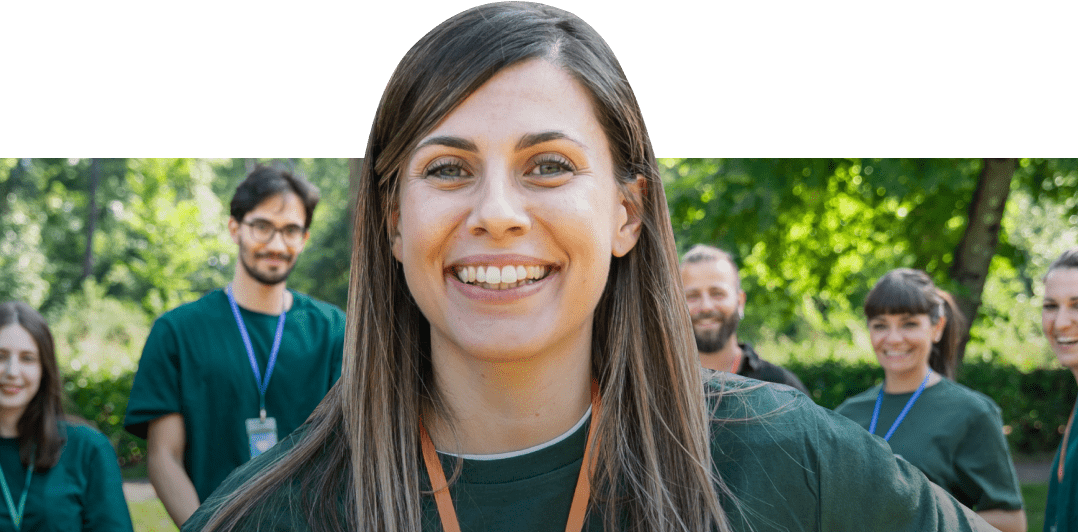 Happy volunteer